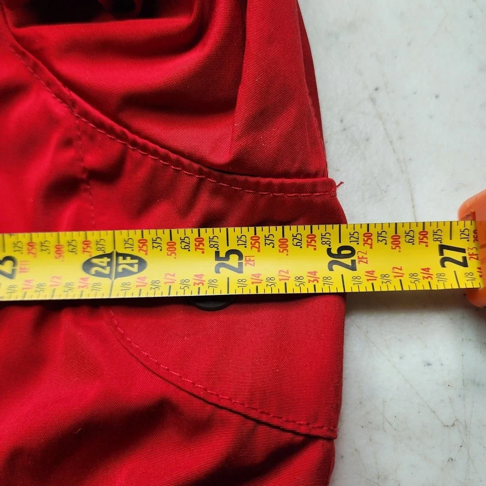 Vtg Polo Ralph Lauren Mens XL Red Windbreaker Jacket Full Zip Stowaway Hood Pony